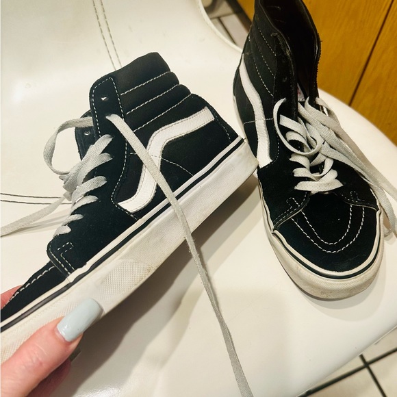 High top sneakers. Vans. Size 8. Fits like 7.5. Washed. Great condition. Firm. - Picture 4 of 9